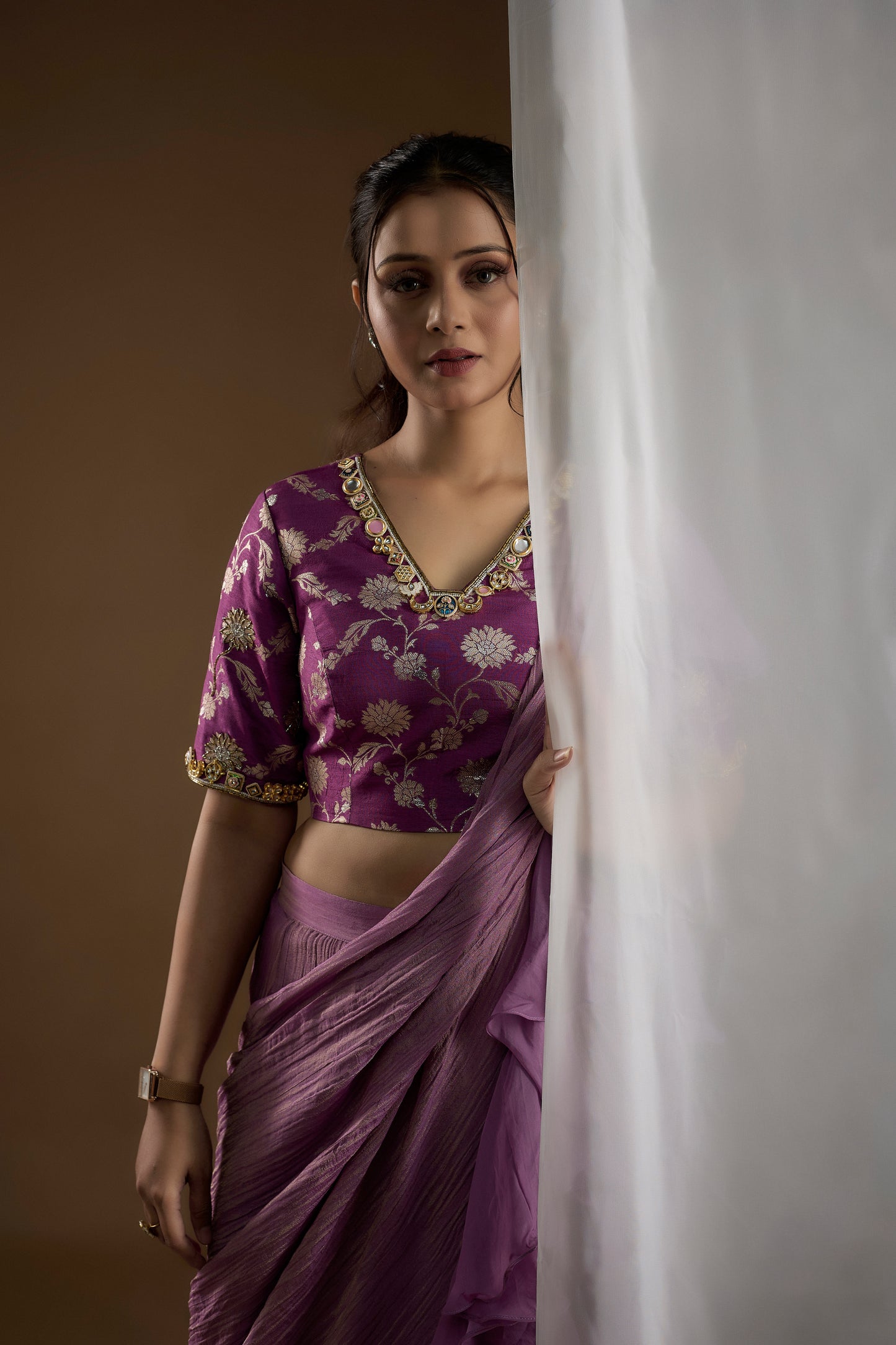 Lilac Drape Saree