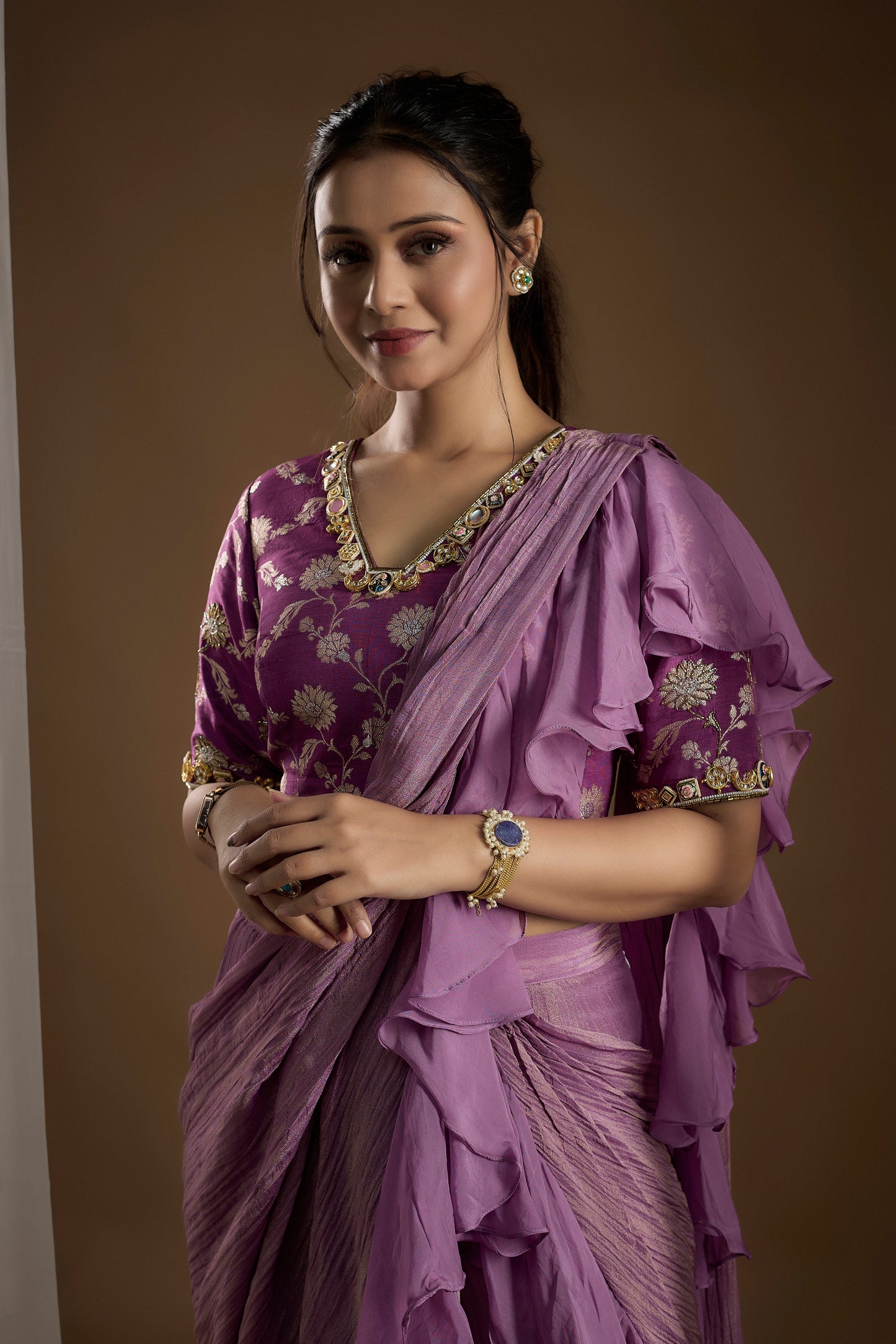 Lilac Drape Saree