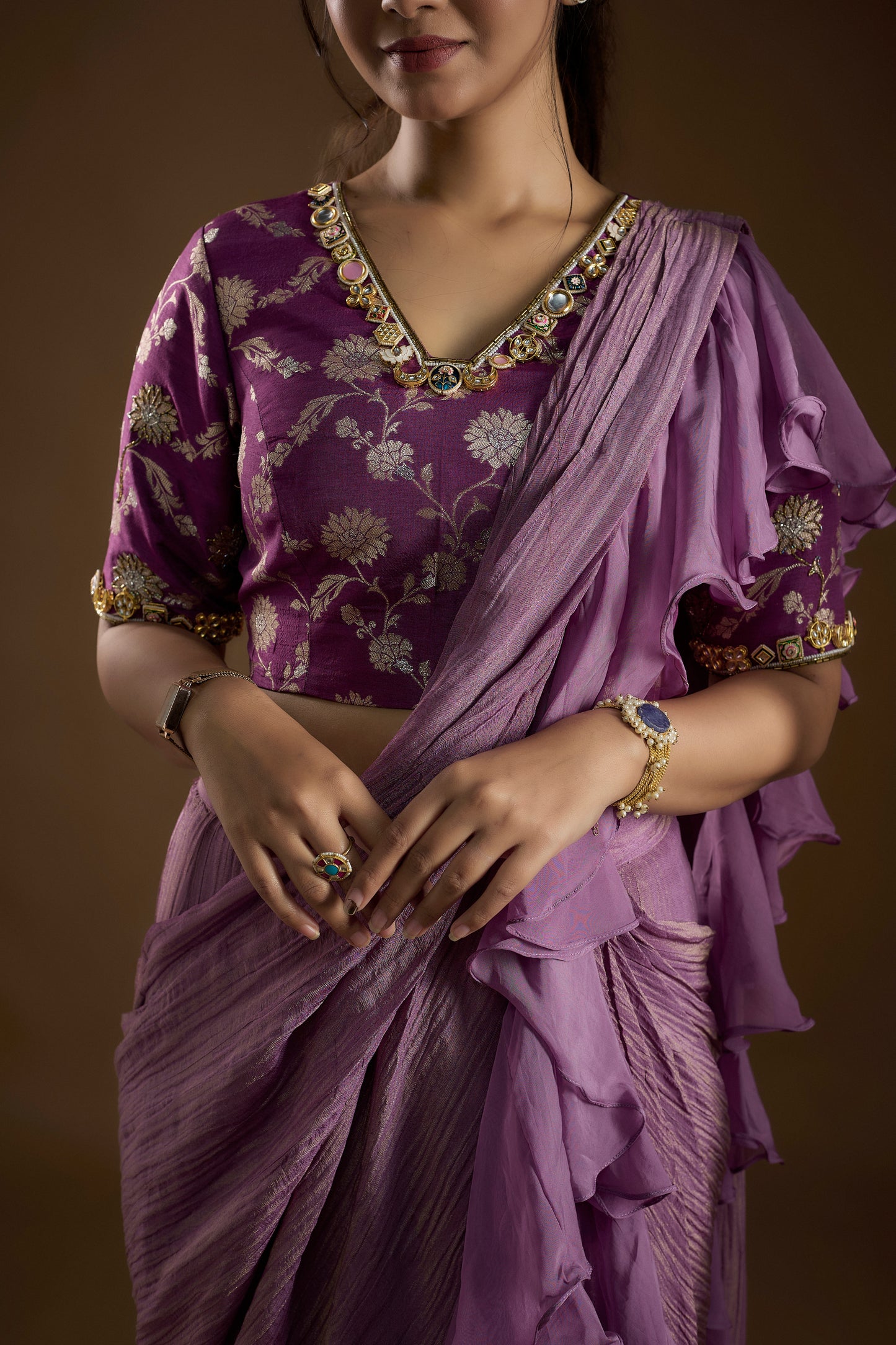 Lilac Drape Saree