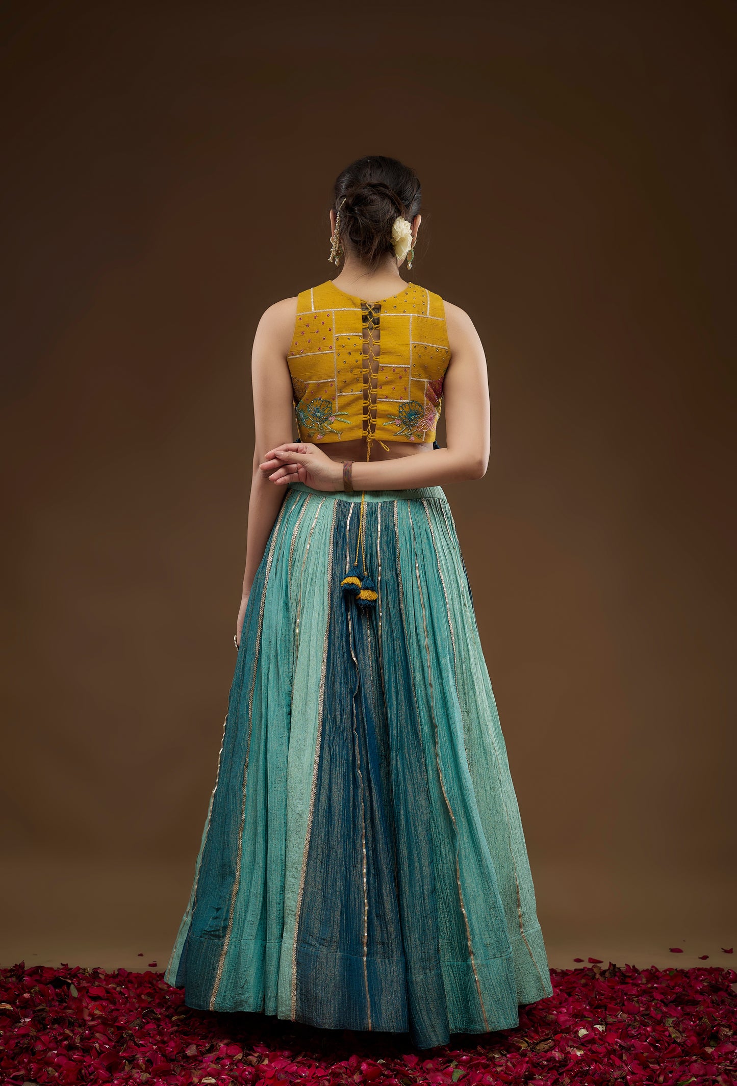 Multicolour Aqua Blue Lehenga Choli