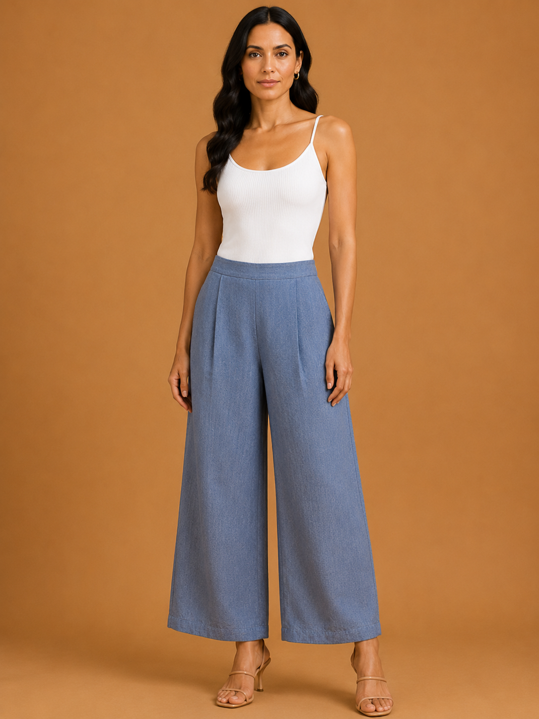 Bluish Grey Relaxed Fit Linen Trouser