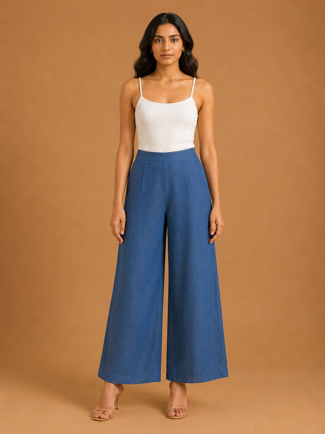 Deep Blue Relaxed Fit Linen Trouser