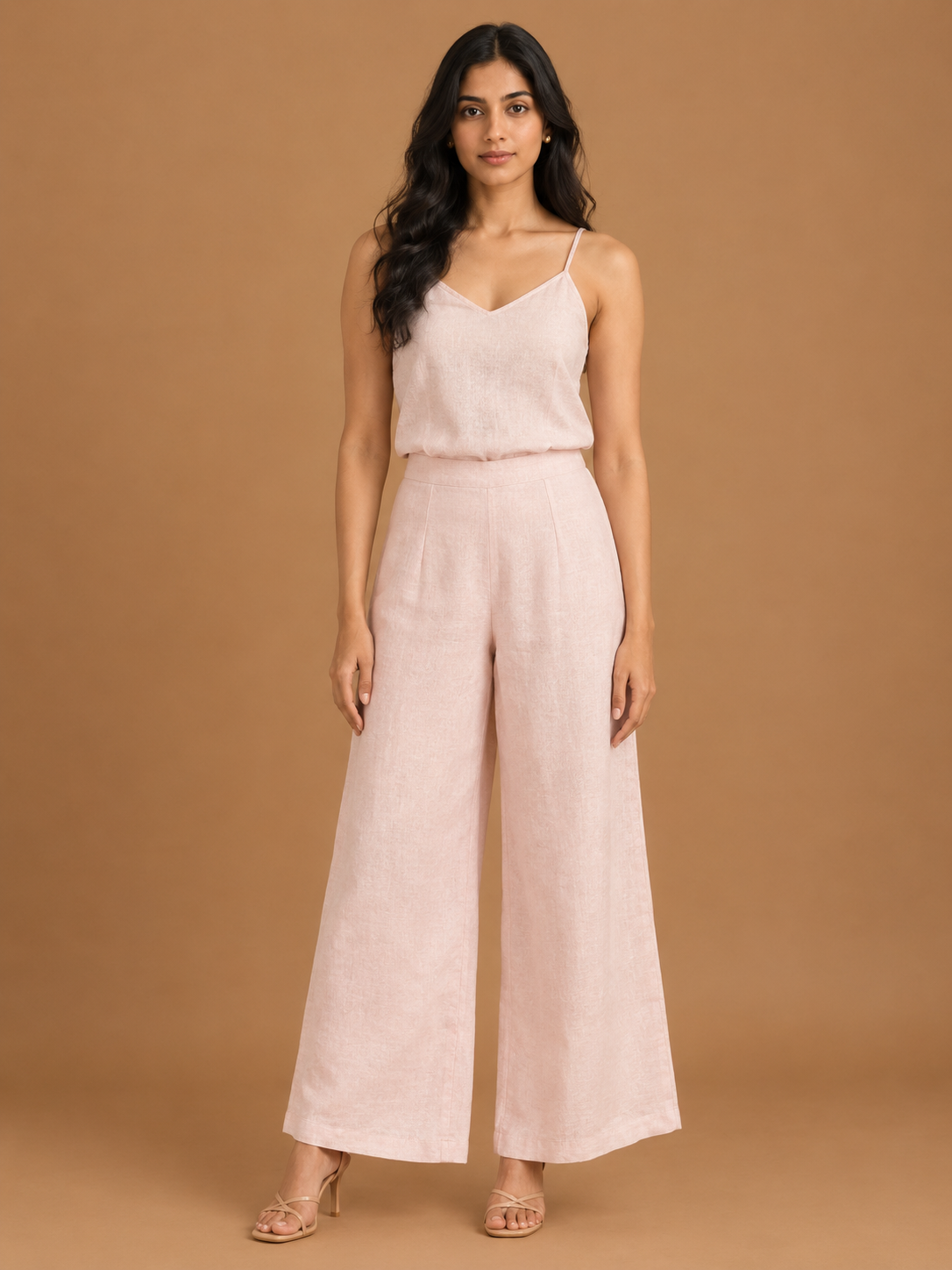 Pink Relaxed Fit Linen Trouser