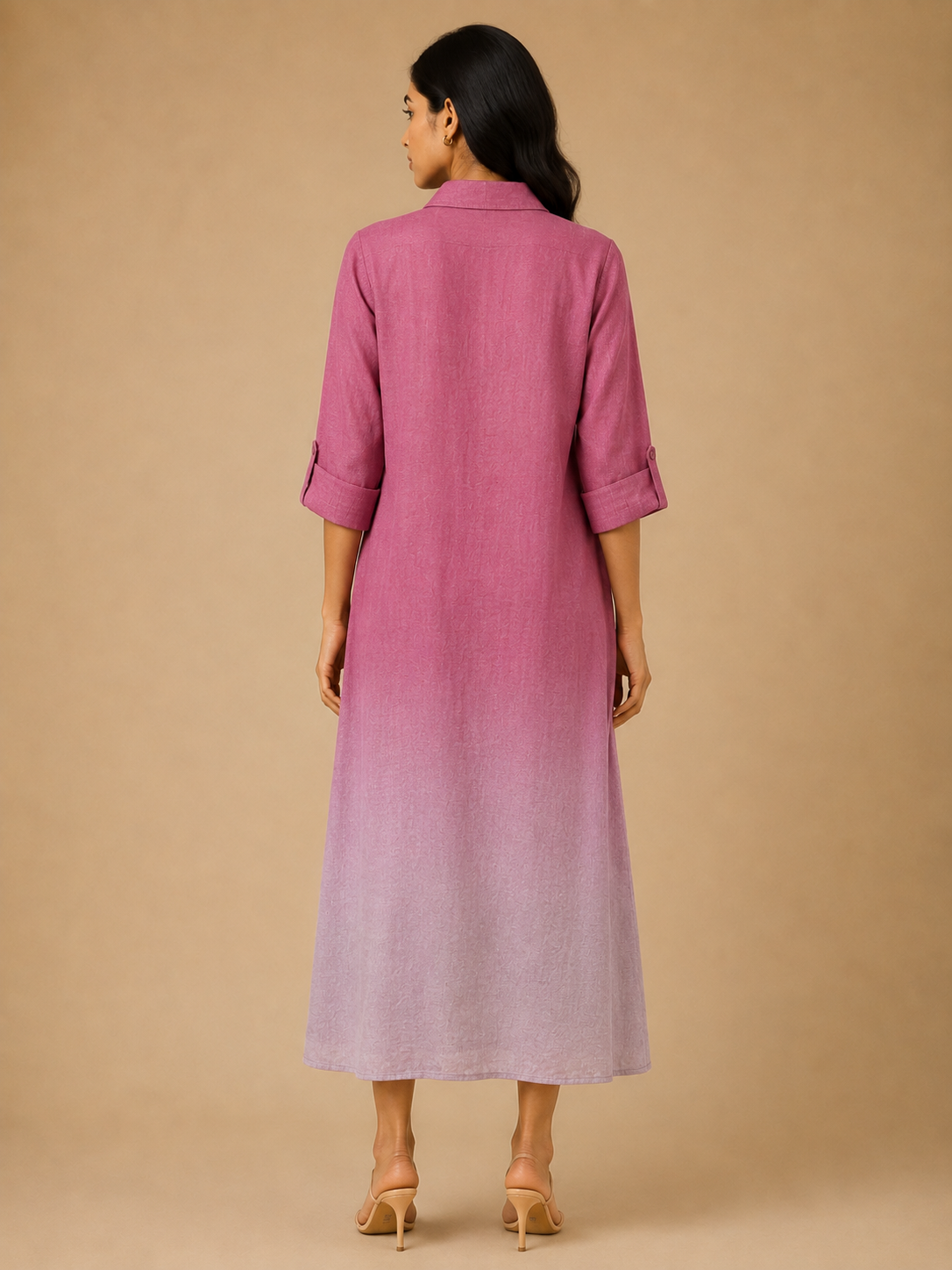 Mauve Ombré Embroidered Dress