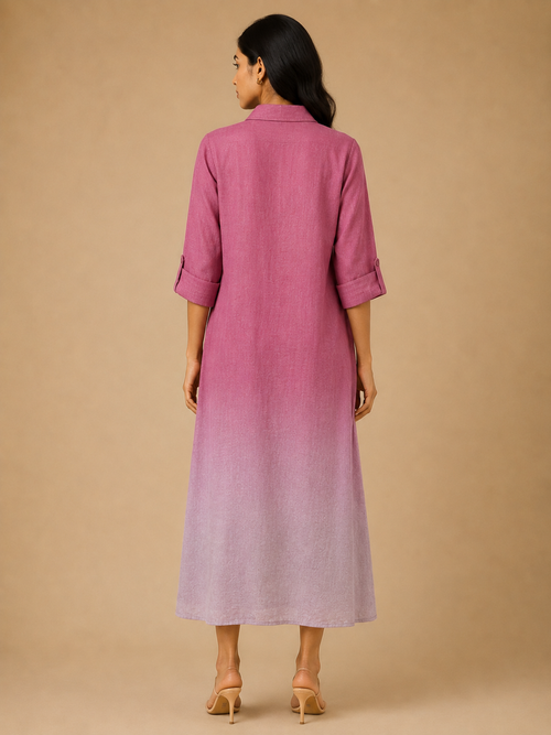 Mauve Ombré Embroidered Dress