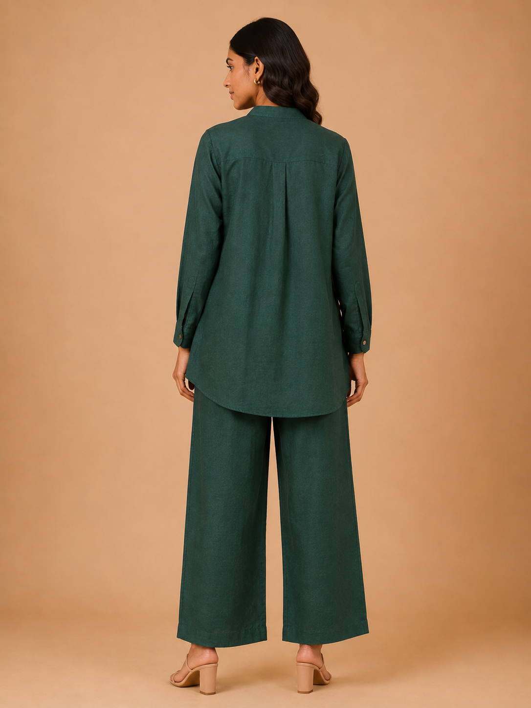 Dark Green Spiral French Knot Co-Ord Set