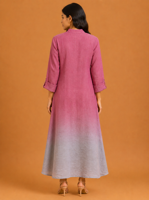Mauve Gradient Embroidered Dress