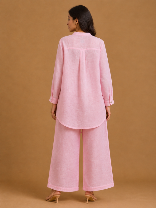 Pink French Knot Floral Print Shirt