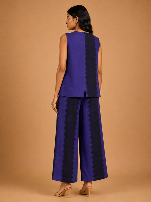 Purple & Black Tie-Dye Asymmetric Co-Ord Set
