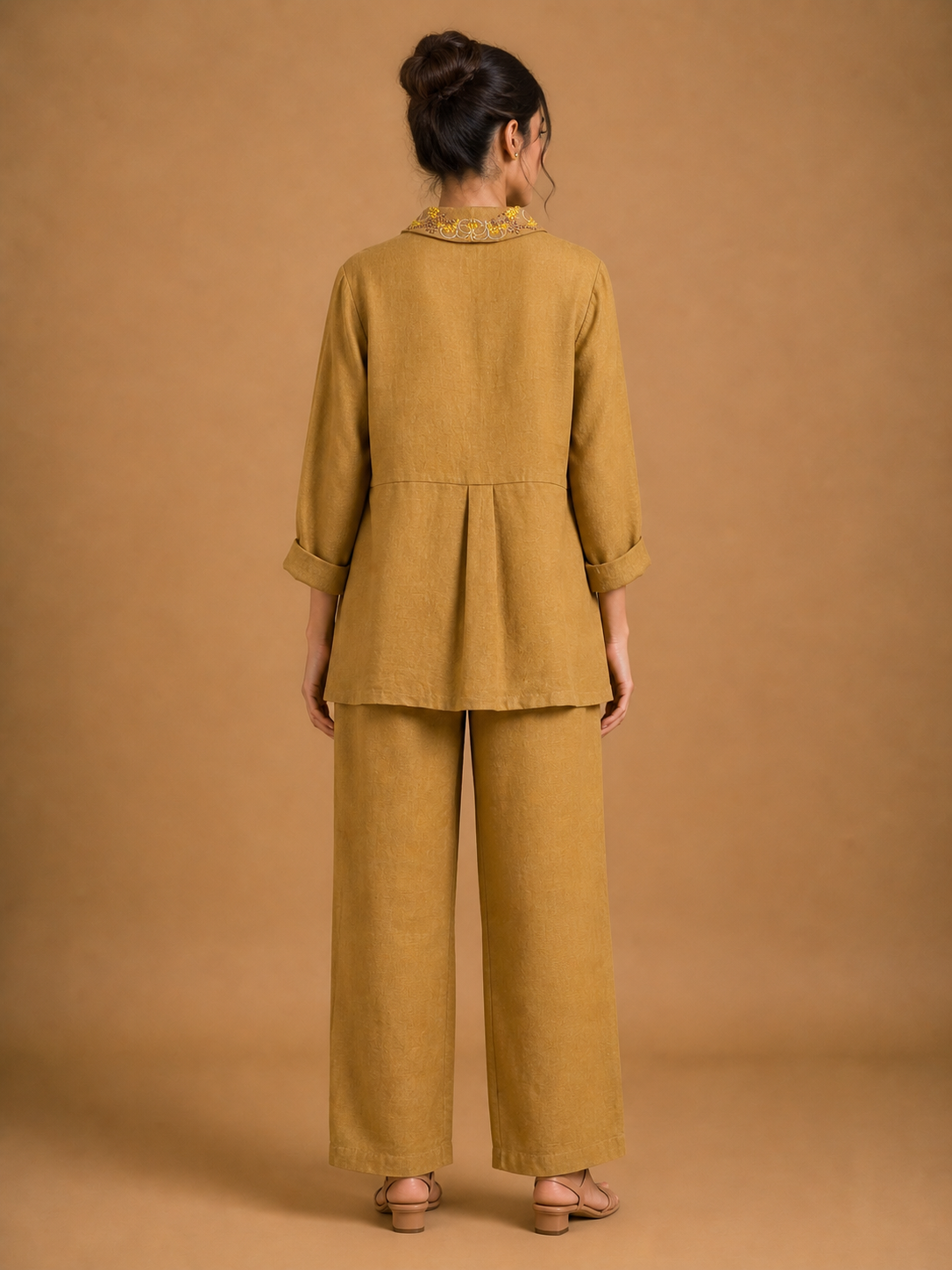 Mustard French Knot Collar Co-Ord Set