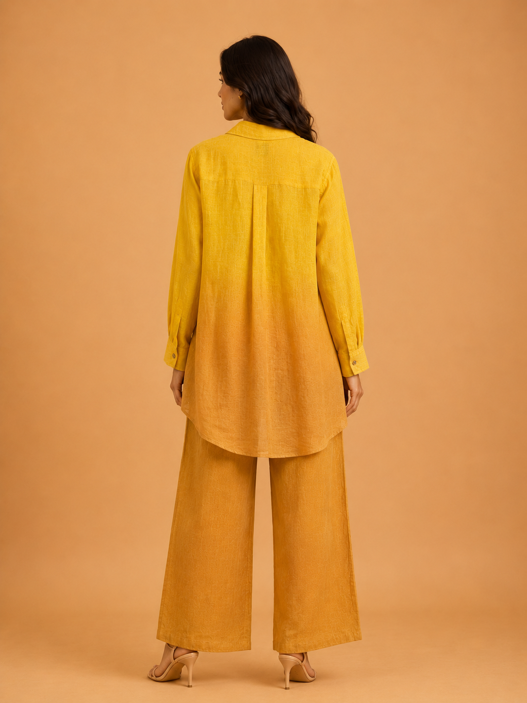 Yellow Ombré Embroidered Shirt