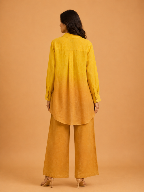Yellow Ombré Embroidered Shirt