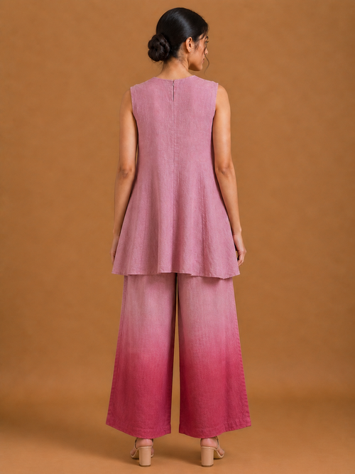 Pink Embellished Peplum Co-Ord Set