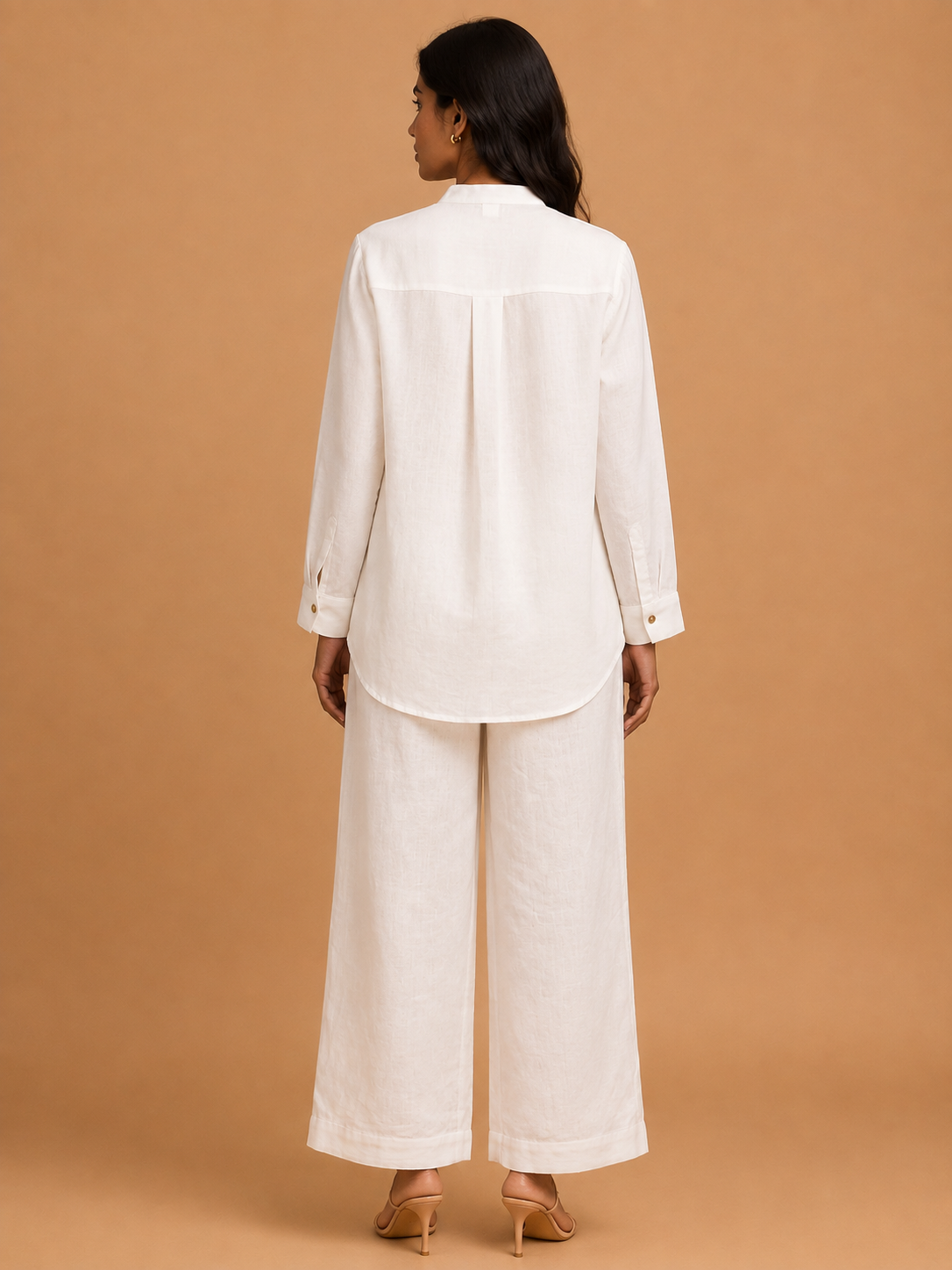 White Palm Tree Embroidered Shirt