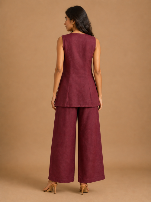 Maroon French Knot Co-Ord Set