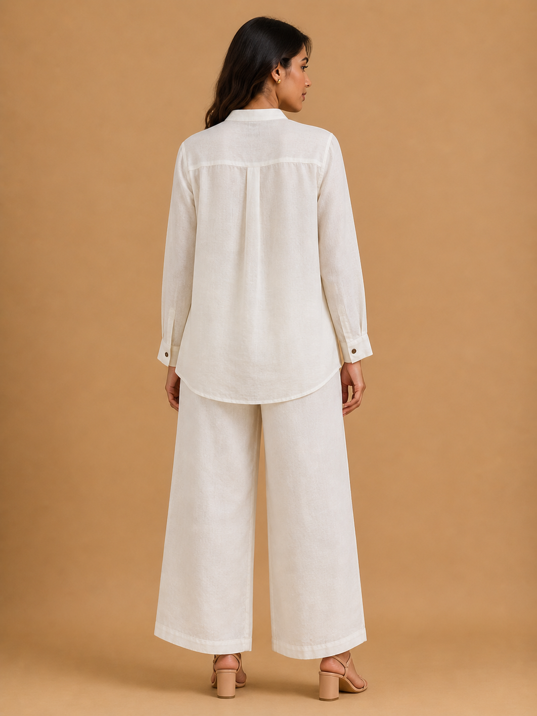 White Cat Embroidered Shirt