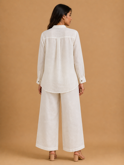 White Fox Embroidered Shirt