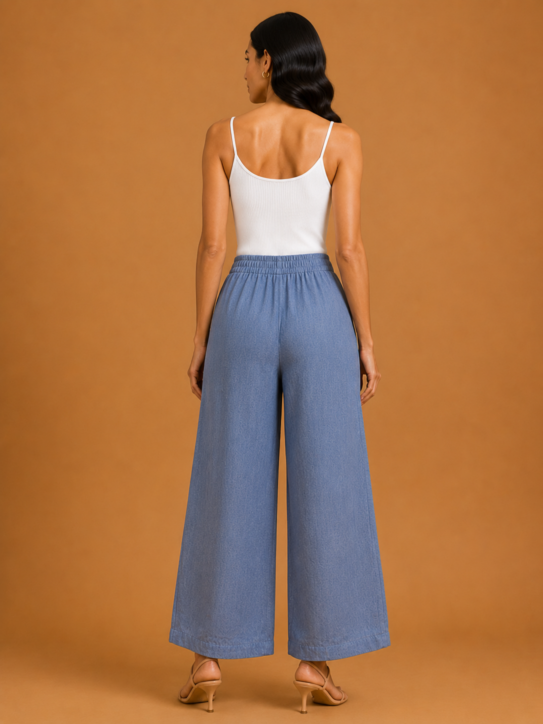 Bluish Grey Relaxed Fit Linen Trouser