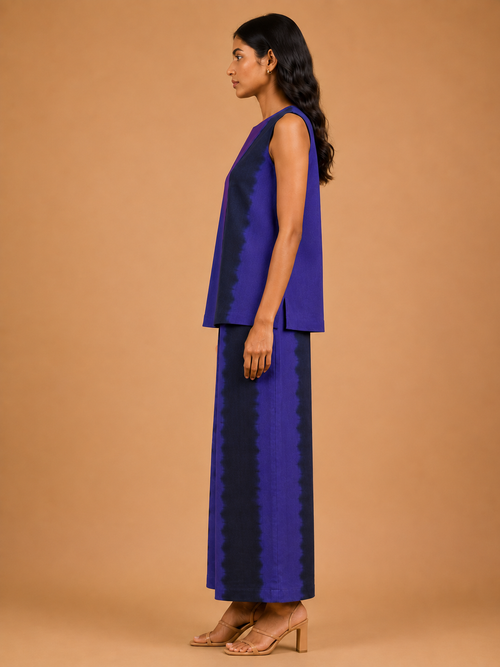 Purple & Black Tie-Dye Asymmetric Co-Ord Set