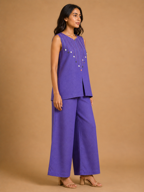 Violet French Knot Co-Ord Set