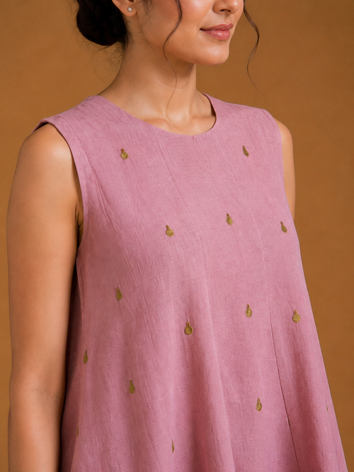 Pink Embellished Peplum Co-Ord Set