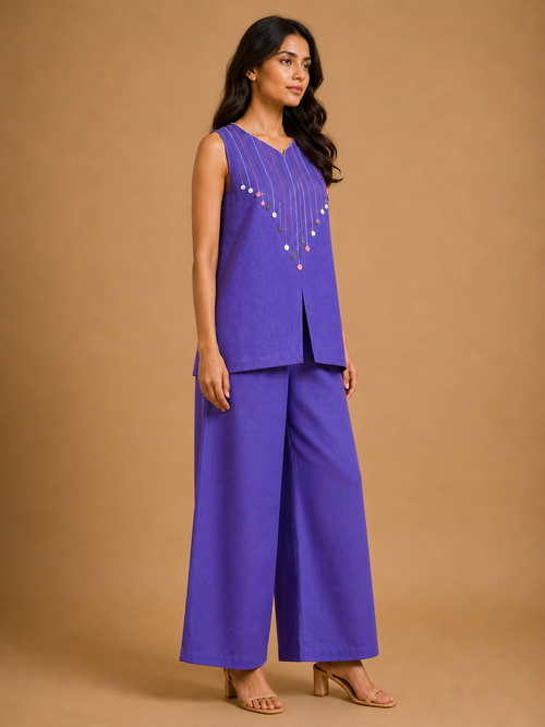 Violet French Knot Co-Ord Set