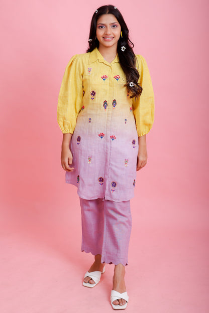 Golden Hour Lemon to Lilac Kurta Pant