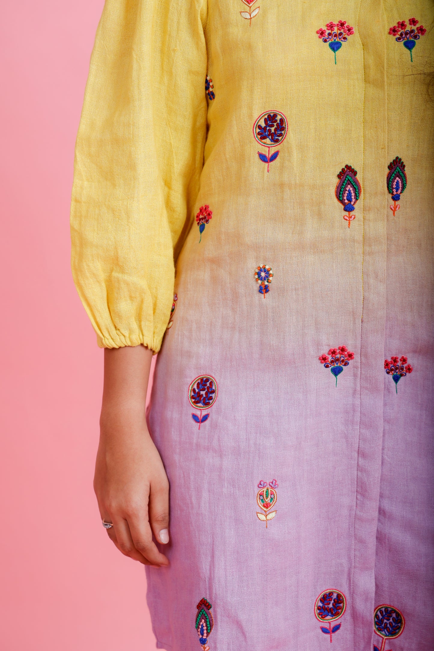 Golden Hour Lemon to Lilac Kurta Pant