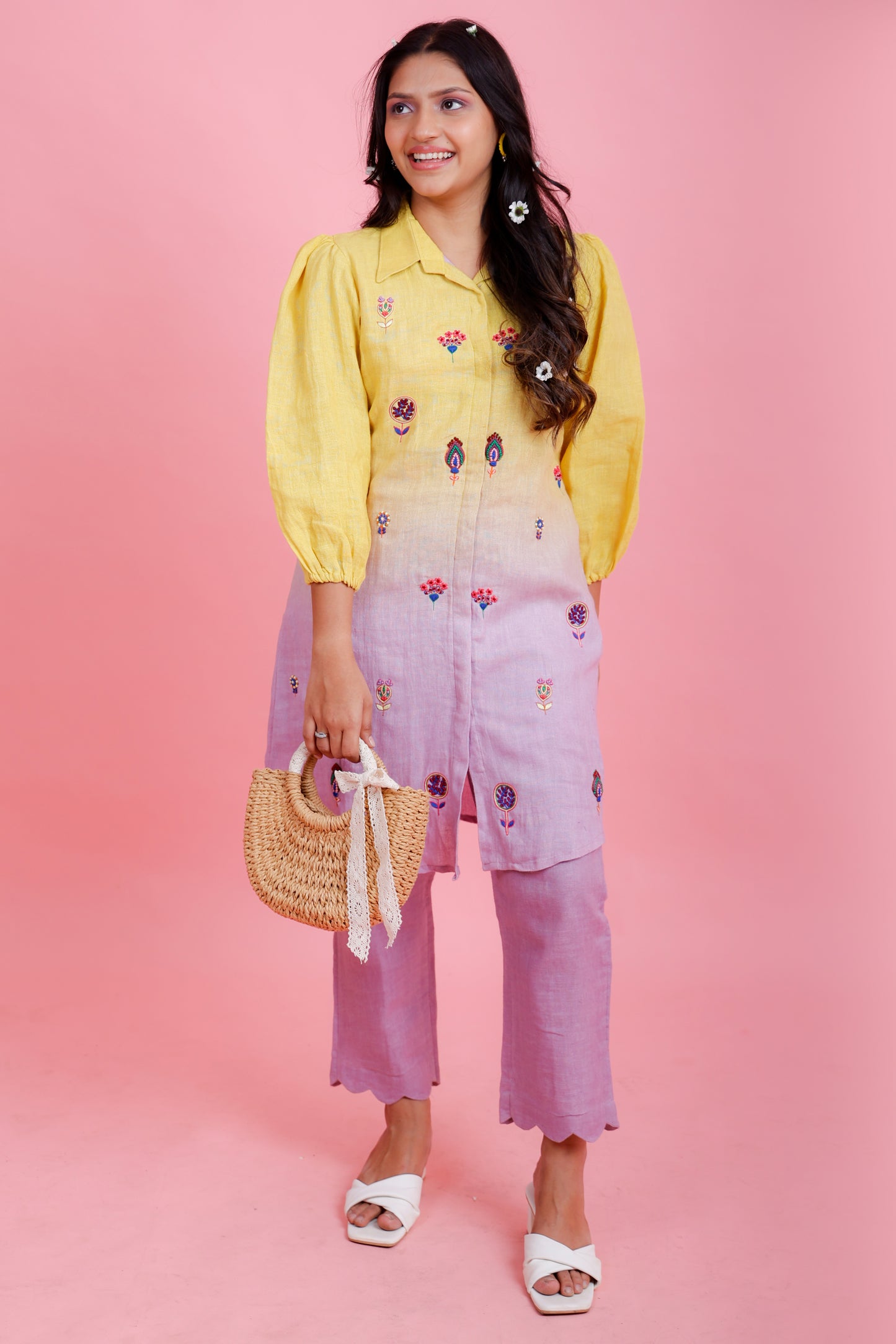 Golden Hour Lemon to Lilac Kurta Pant