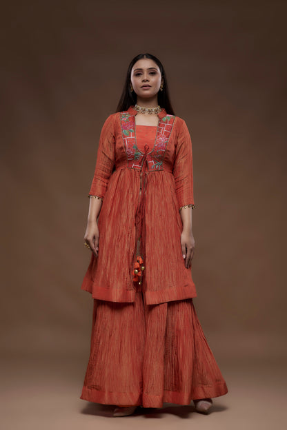 Rust Gharara Set