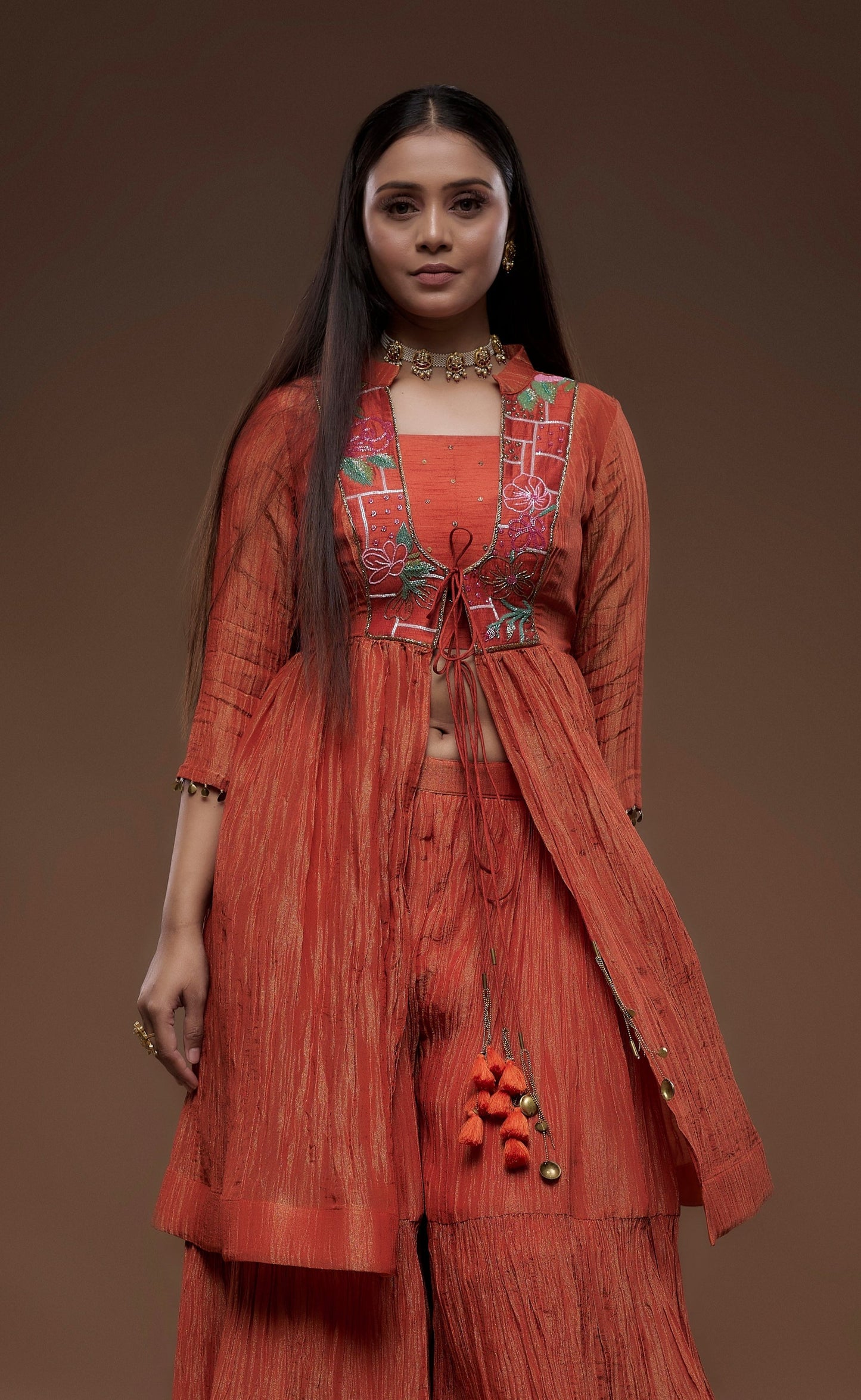 Rust Gharara Set