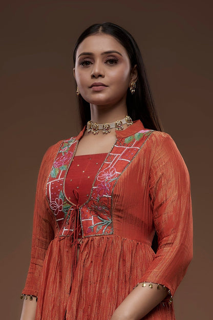 Rust Gharara Set