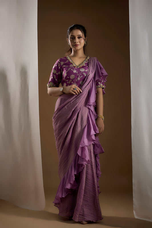 Lilac Drape Saree