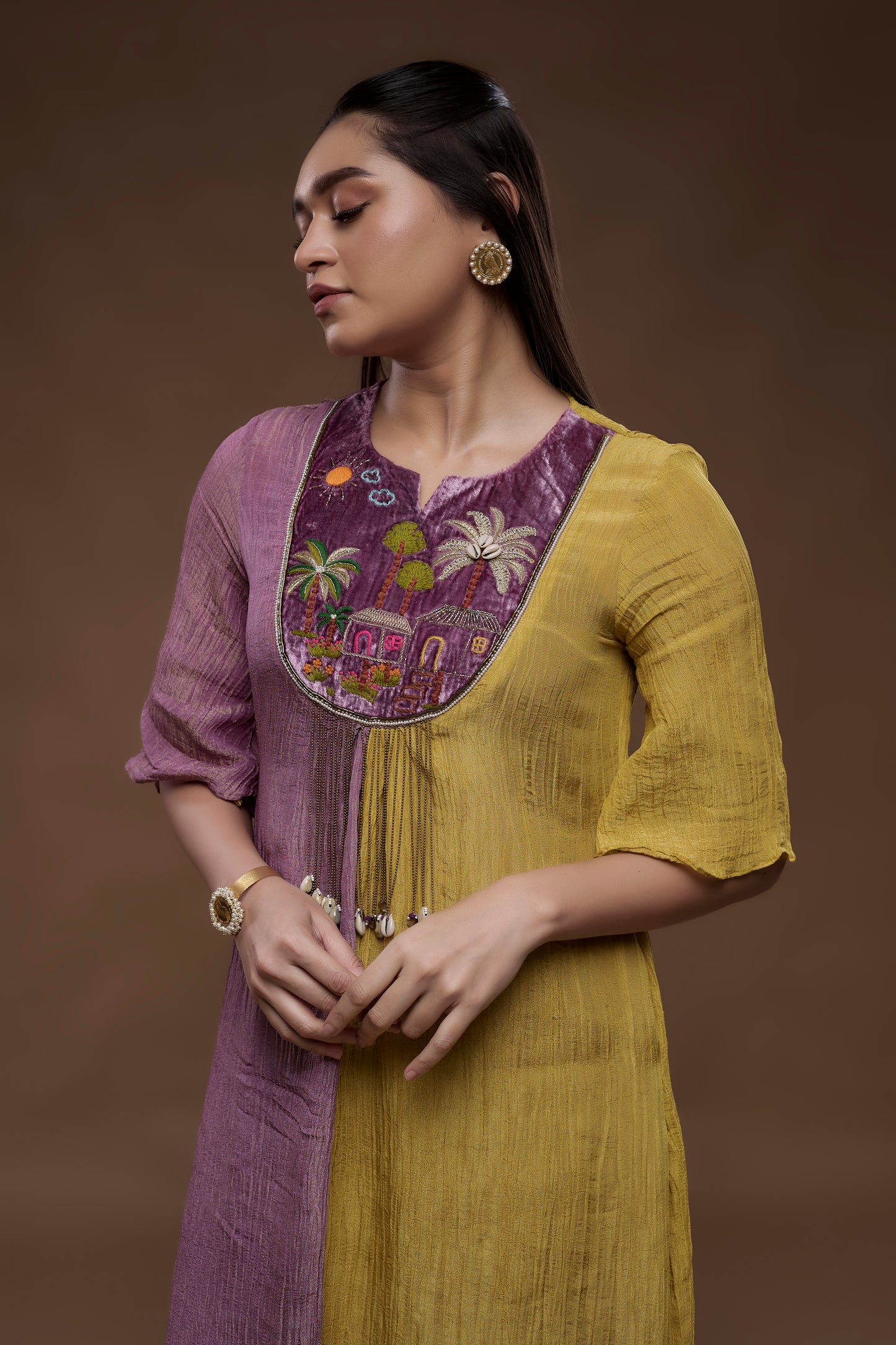 Dual-Tone Kurta Pant