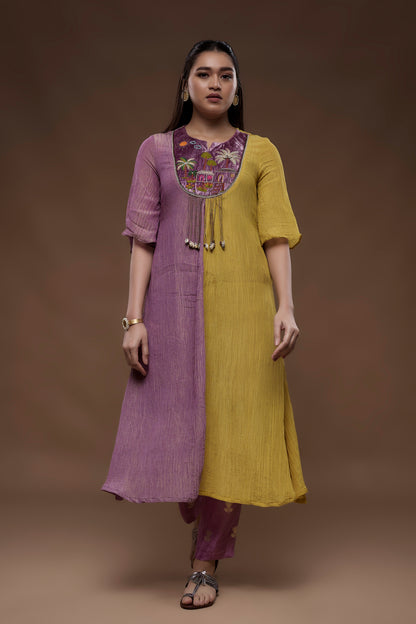 Dual-Tone Kurta Pant